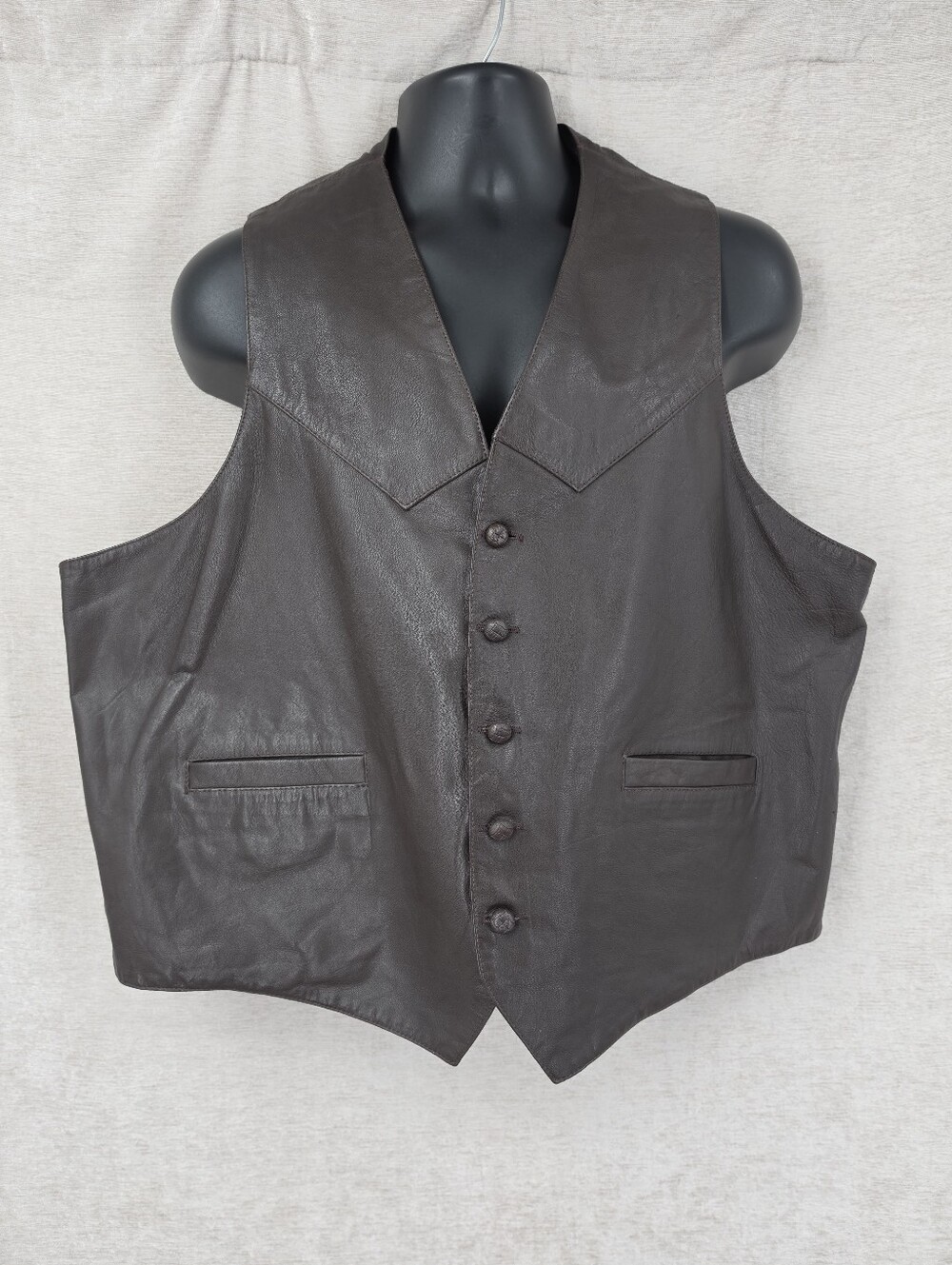 Vintage Men's Brown Leather Western Vest
